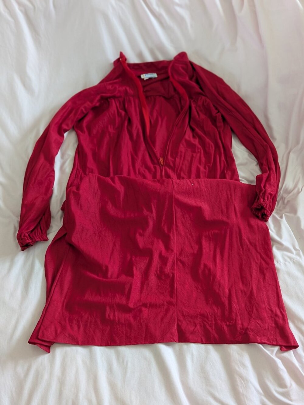 Caron International Red Long Sleeve Dress